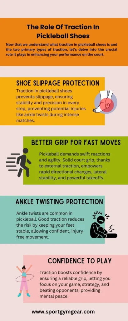 Role of traction in pickleball shoes - Sizing chart